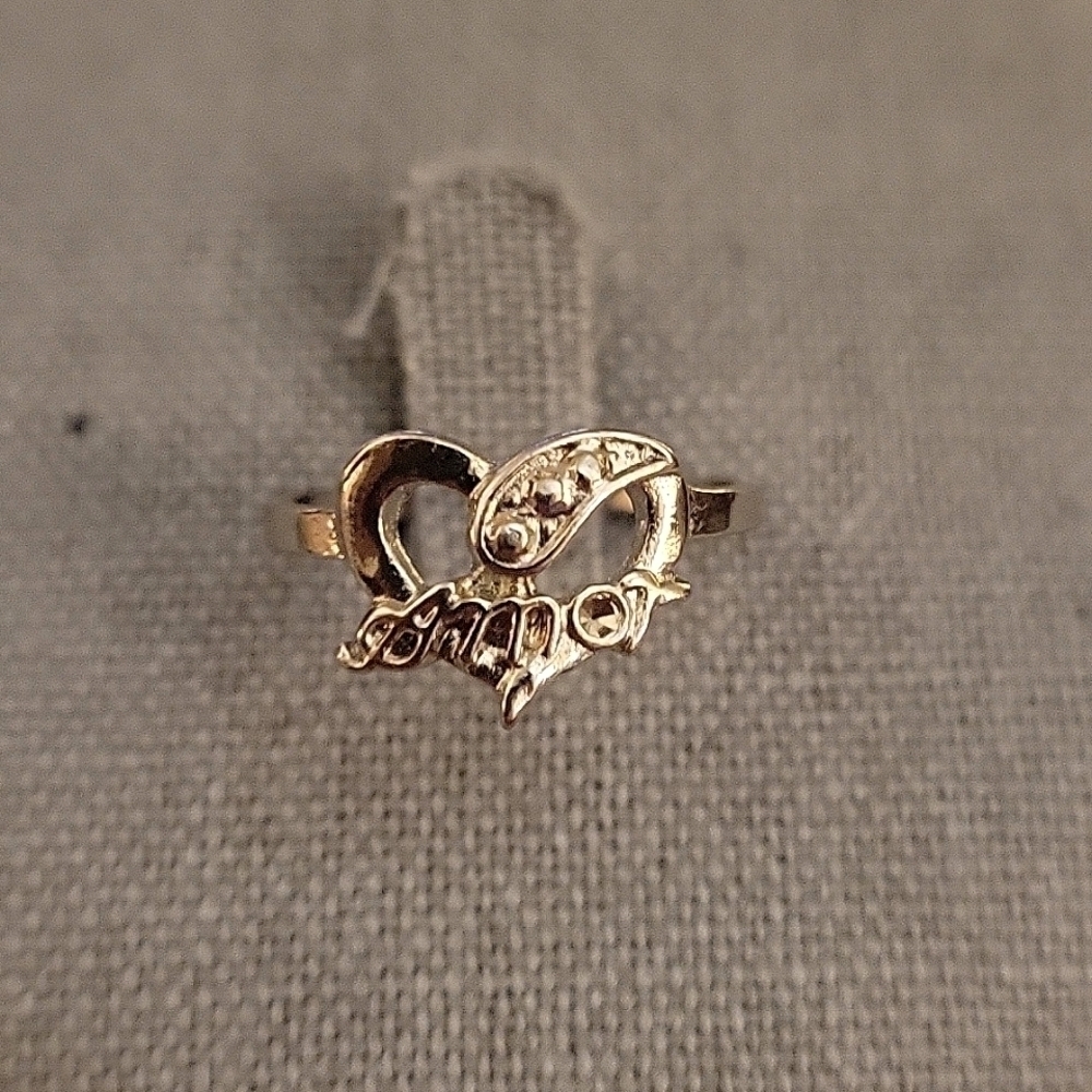 5/$25 SILVERTONE Amor Heart Ring Size 7.75